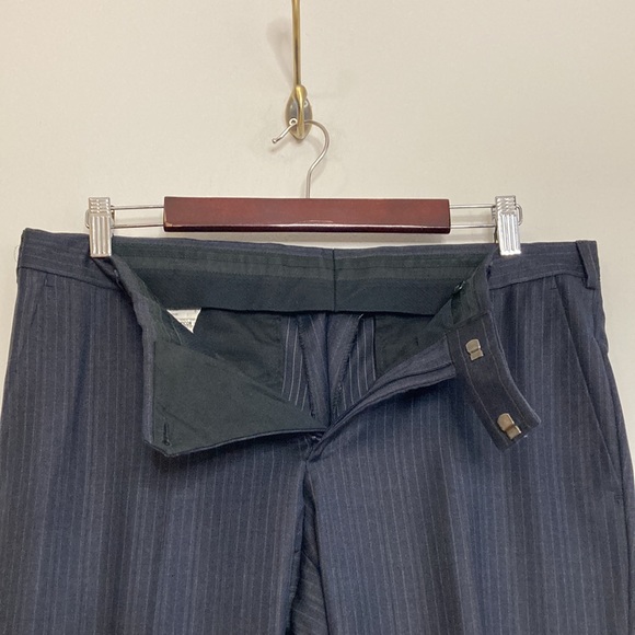 Z Zegna Suit Mens 38R 34 x 30 Gray Blue Pinstripe Wool 2 Piece Blazer Pants - Picture 11 of 16